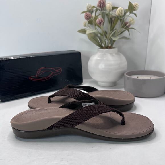 LLSOARS Orthotic Plantar Fasciitis Arch Support Flip Flop Brown Women 8M NWB - Picture 6 of 10